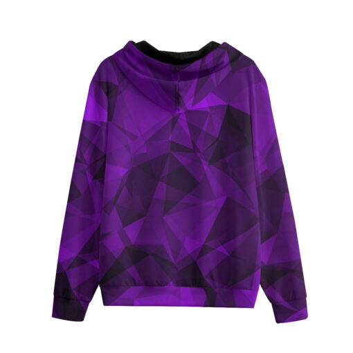 Violet Polygons Men's Zip Up Hoodie - Image 2