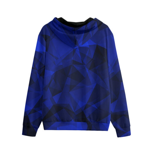 Blue Polygons Men's Zip Up Hoodie - Image 2