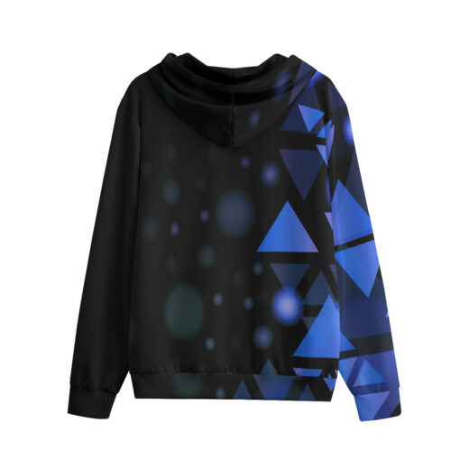 Blue Triangles Art Men's Zip Up Hoodie - Image 2