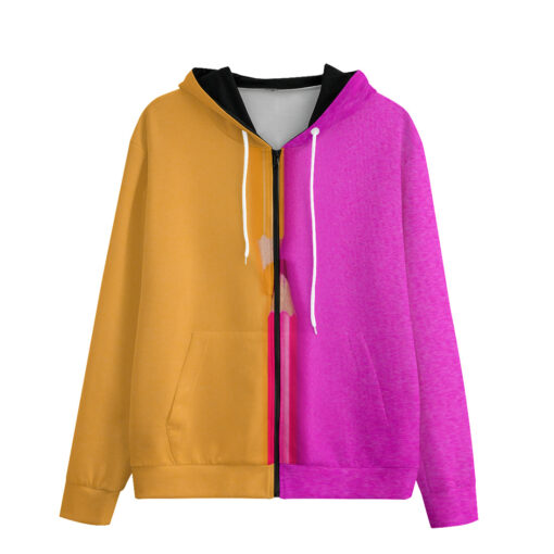 Dual Colors Pencils Men's Zip Up Hoodie