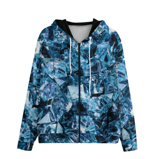 Blue Gems Men's Zip Up Hoodie