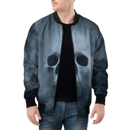 Smoke Cloud Scary Skull Men's Bomber Jacket