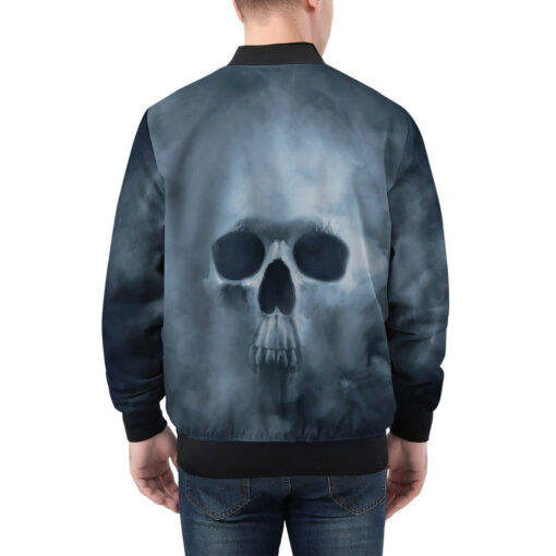 Smoke Cloud Scary Skull Men's Bomber Jacket - Image 2