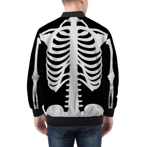 Skeleton Print Men's Bomber Jacket - Image 2