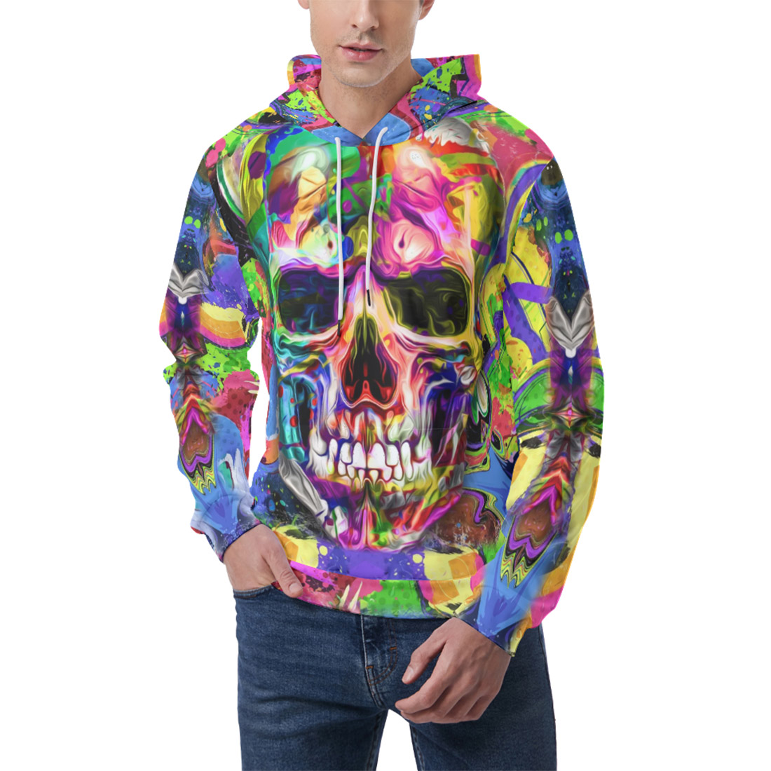 AlexPlein Men's Skull Graffiti Sweater