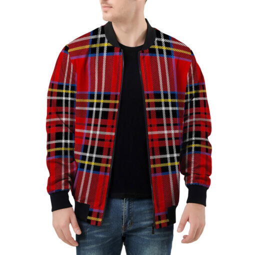 Classic Red Tartan Men's Bomber Jacket