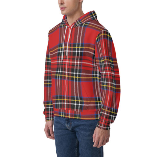 Classic Red Tartan Men's Hoodie - Image 3