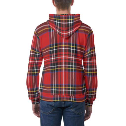 Classic Red Tartan Men's Hoodie - Image 4