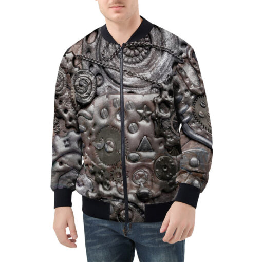 Steampunk Gears Men's Bomber Jacket - Image 3