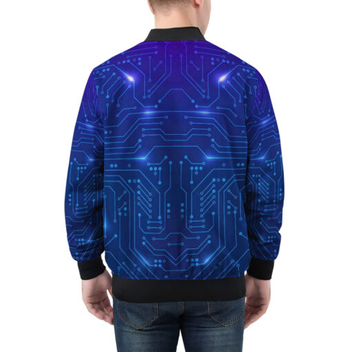 Futuristic Hi-tech Board Men's Bomber Jacket - Image 2