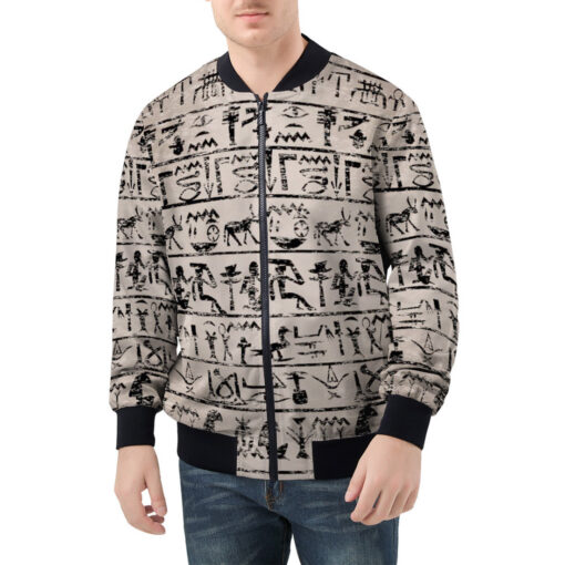 Egyptian Hieroglyphs Men's Bomber Jacket - Image 3