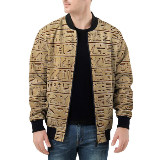 Egyptian Hieroglyphs Stone Men's Bomber Jacket