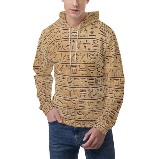 Egyptian Hieroglyphs Stone Men's Hoodie