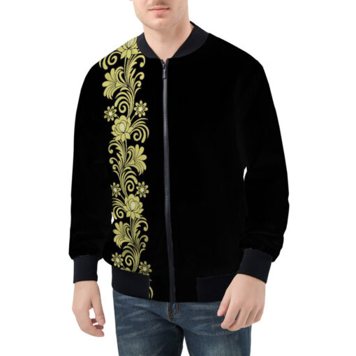 Floral Border Men's Bomber Jacket - Image 3