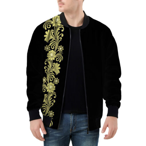 Floral Border Men's Bomber Jacket