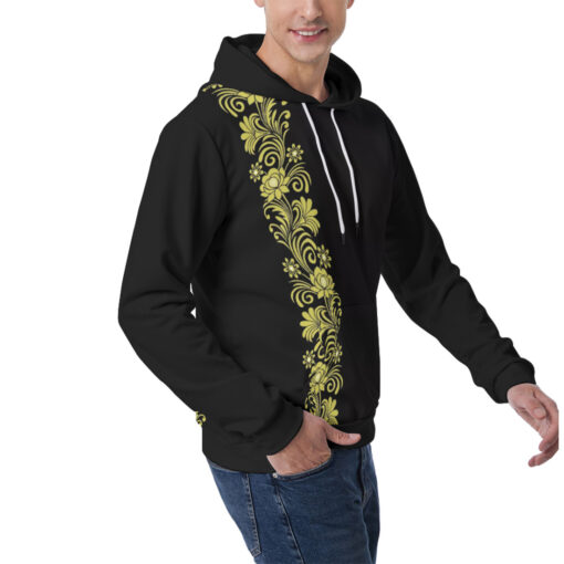 Floral Border Men's Hoodie - Image 2