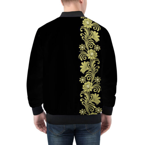 Floral Border Men's Bomber Jacket - Image 2