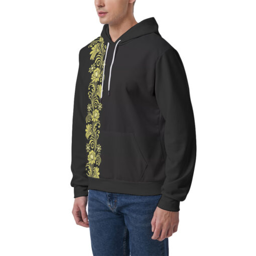 Floral Border Men's Hoodie - Image 3