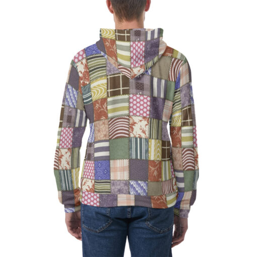 Cloth Patchwork Men's Hoodie - Image 4