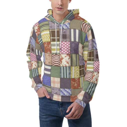 Cloth Patchwork Men's Hoodie