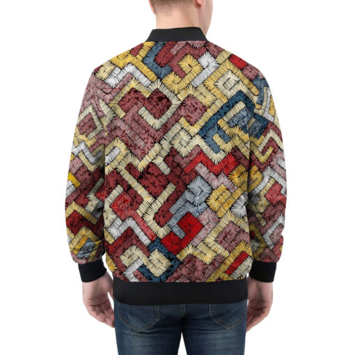 Ethnic Tribal Motifs Bohemian Men's Bomber Jacket - Image 2