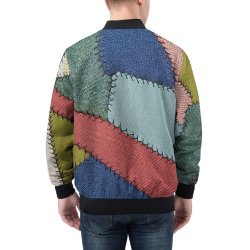 Patchwork Men's Bomber Jacket - Image 2