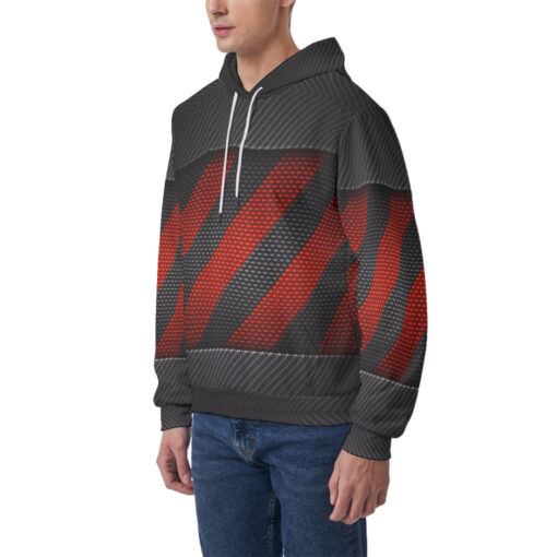 Carbon Fiber Warning Tape Men's Hoodie - Image 3