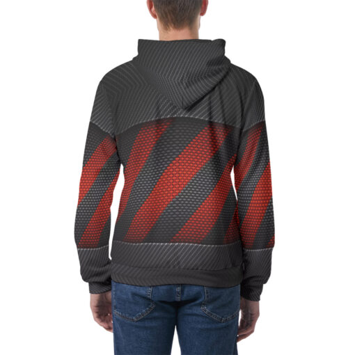 Carbon Fiber Warning Tape Men's Hoodie - Image 4