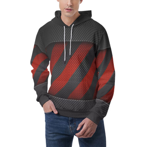 Carbon Fiber Warning Tape Men's Hoodie