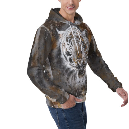 Rust Tiger Collage Men's Hoodie - Image 2