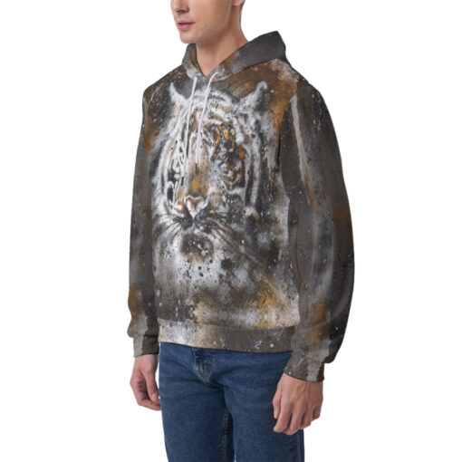 Rust Tiger Collage Men's Hoodie - Image 3