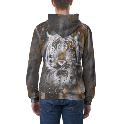 Rust Tiger Collage Men's Hoodie - Image 4