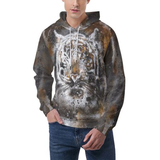 Rust Tiger Collage Men's Hoodie