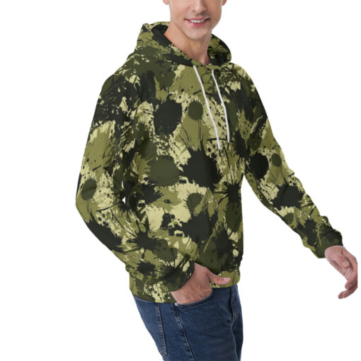 Ink Paint Splashes Camouflage Men's Hoodie - Image 2