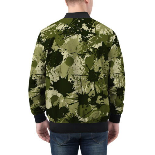 Ink Paint Splashes Camouflage Men's Bomber Jacket - Image 2