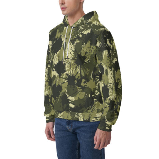 Ink Paint Splashes Camouflage Men's Hoodie - Image 3