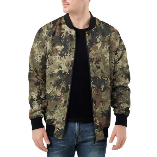 Digital Pixels Camouflage Men's Bomber Jacket