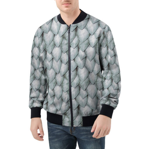 Dragon Scales Men's Bomber Jacket - Image 3