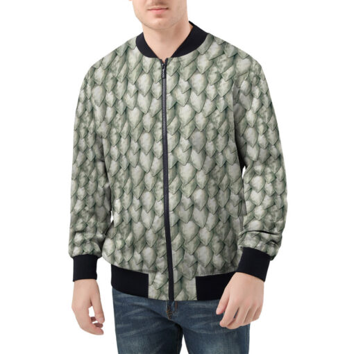 Dragon Scales Men's Bomber Jacket - Image 3