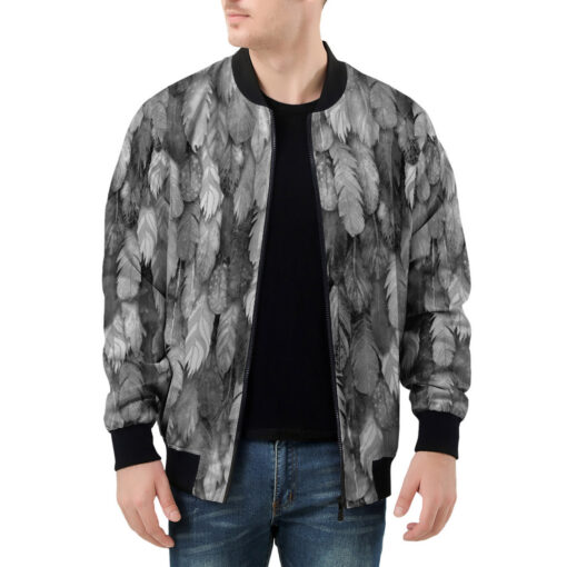 Black Feathers Plumage Men's Bomber Jacket