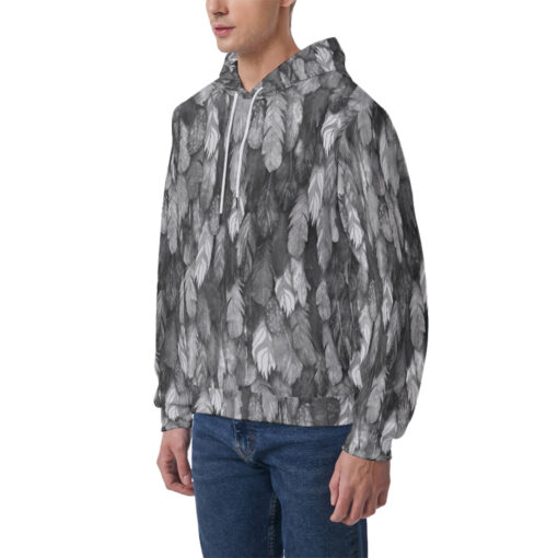 Black Feathers Plumage Men's Hoodie - Image 3