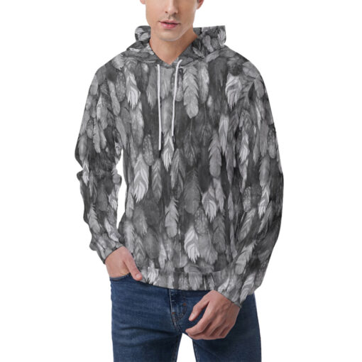 Black Feathers Plumage Men's Hoodie