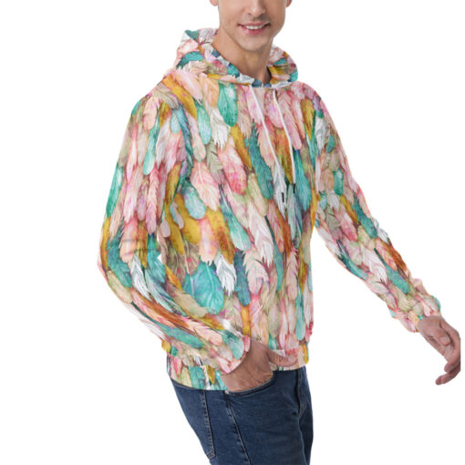 Colorful Feathers Plumage Men's Hoodie - Image 2