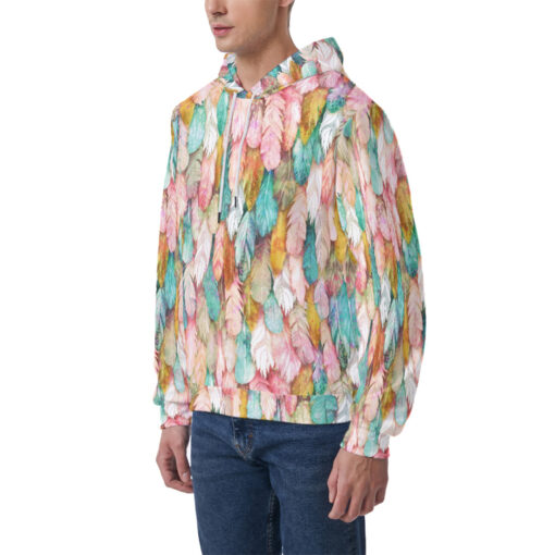 Colorful Feathers Plumage Men's Hoodie - Image 3