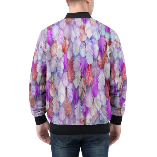 Colorful Feathers Plumage Men's Bomber Jacket - Image 2