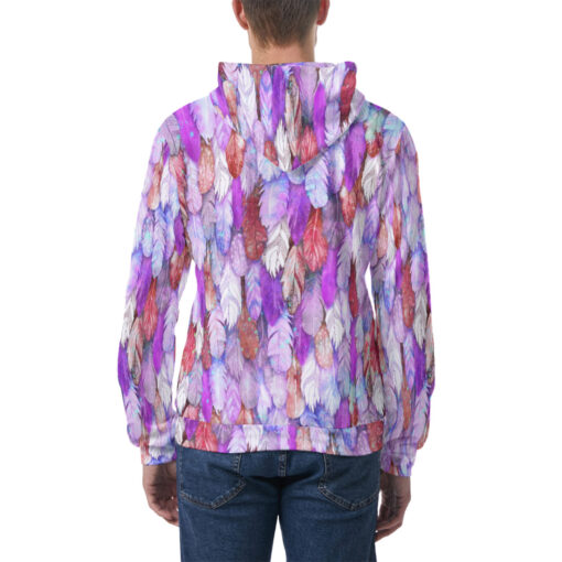 Colorful Feathers Plumage Men's Hoodie - Image 4