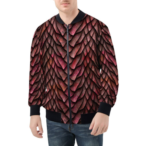 Red Dragon Scales Men's Bomber Jacket - Image 3