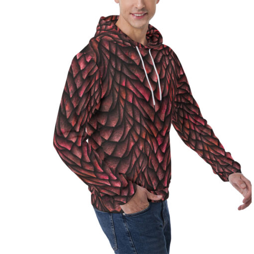 Red Dragon Scales Men's Hoodie - Image 2