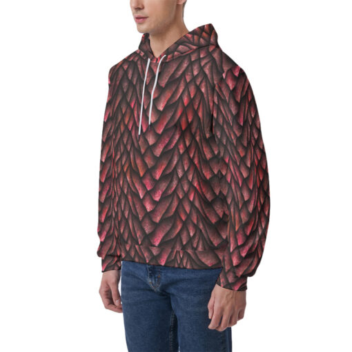 Red Dragon Scales Men's Hoodie - Image 3