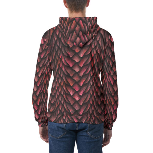 Red Dragon Scales Men's Hoodie - Image 4